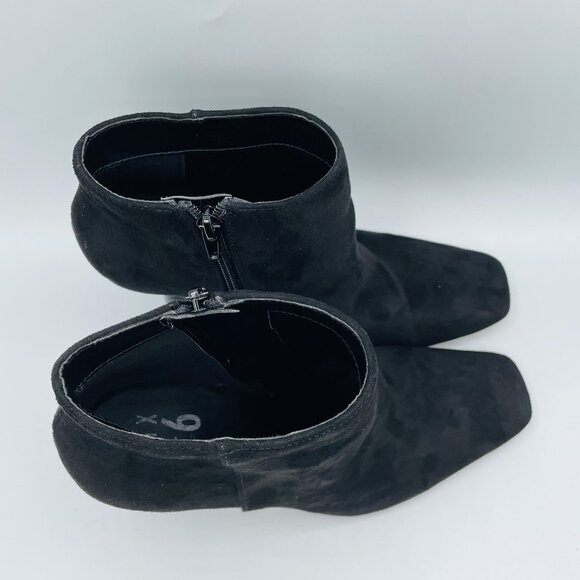 Mix No. 6 Shoes Womens Size 8 M Black Lexey Heels Ankle Booties Faux Suede Zip - Picture 3 of 11